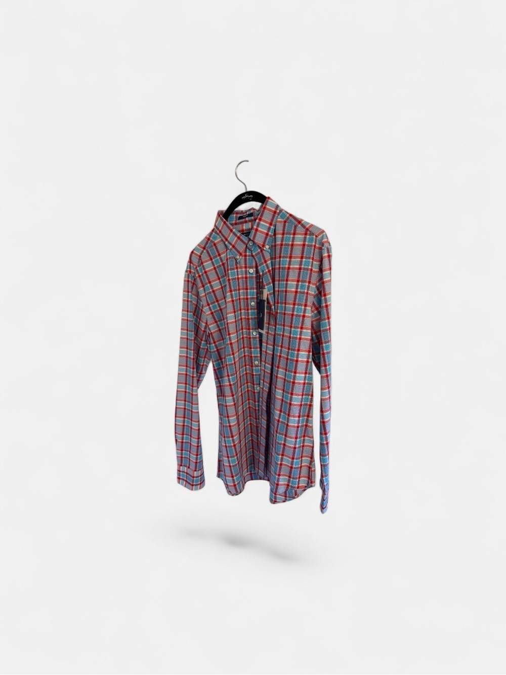 GANT Tech Prep Check Fit Button Down Shirt Men’s XL Red Blue Plaid NWT